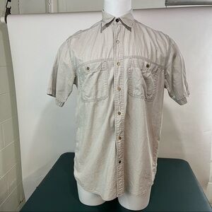Key est 1908 men's Med Regular Grey short sleeve button down shirt (87)